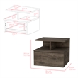 Flopini Floating Nightstand Engineered Wood Flopini  Dark Walnut