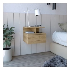 Flopini Floating Nightstand Engineered Wood Macadamia
