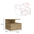 Flopini Floating Nightstand Engineered Wood Macadamia