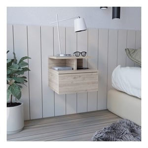 Flopini Floating Nightstand Engineered Wood  Light Gray
