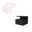 Flopini Floating Nightstand Engineered Wood Black