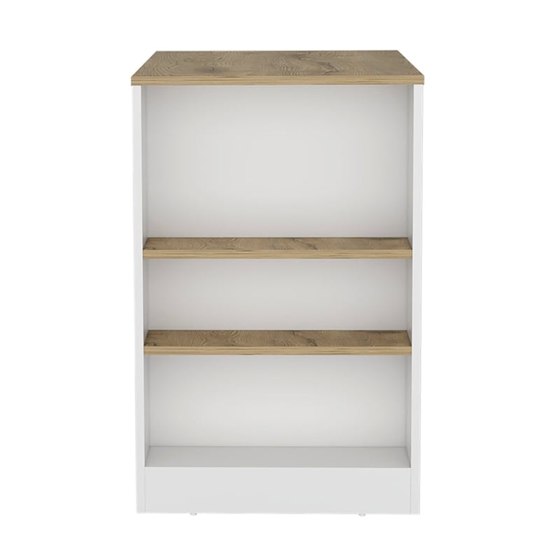 Doyle Island Engineered Wood White and Light Oak