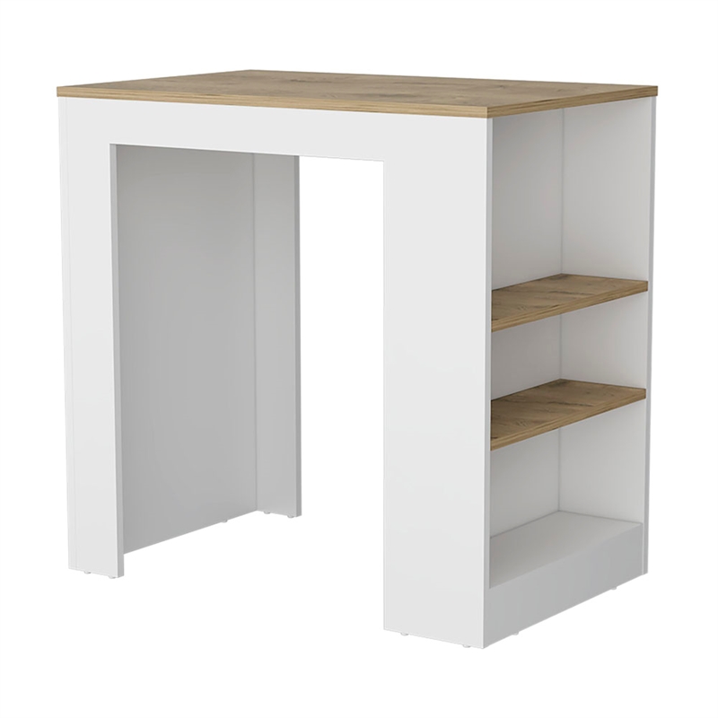 Doyle Island Engineered Wood White and Light Oak