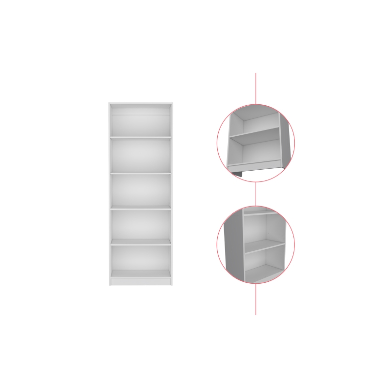 Benzoni  Bookcase 4-Shelves Engineered Wood White