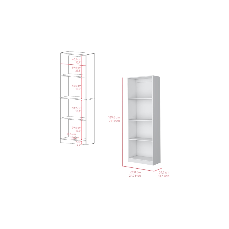 Benzoni Bookcase Engineered Wood White