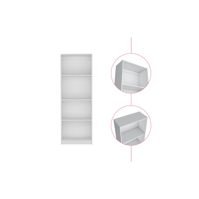 Benzoni Bookcase Engineered Wood White