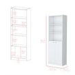 Benzoni Bookcase Dual-Door Engineered Wood White