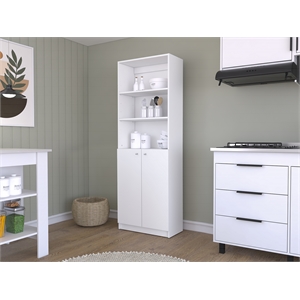 Benzoni Bookcase Dual-Door Engineered Wood White