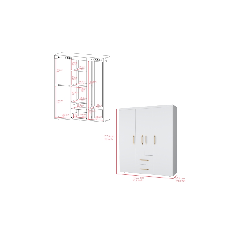 Elma Armoire Engineered Wood White