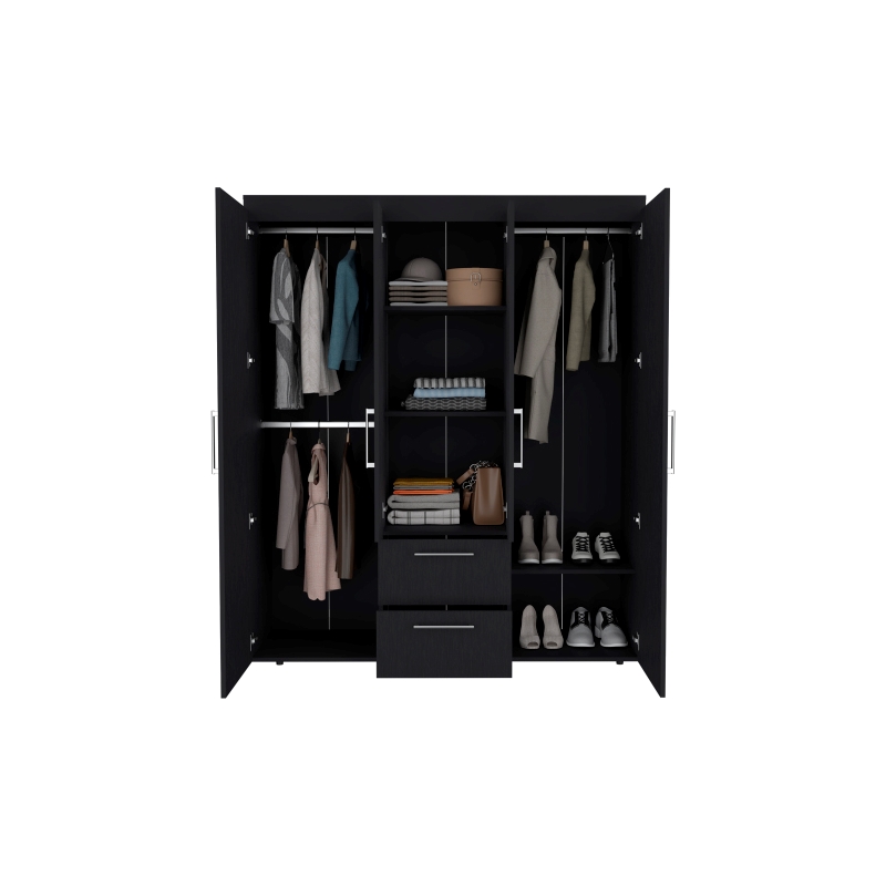 Elma Armoire Engineered Wood Black