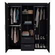Elma Armoire Engineered Wood Black