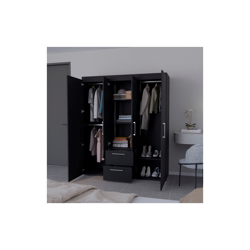 Elma Armoire Engineered Wood Black