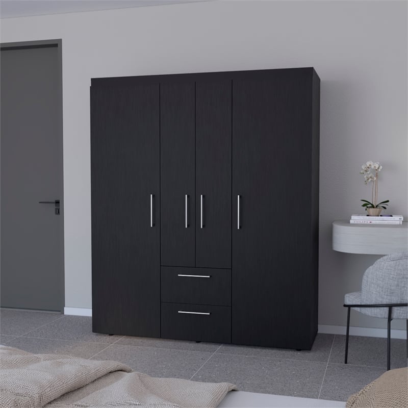 Elma Armoire Engineered Wood Black