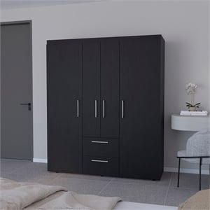 Elma Armoire Engineered Wood Black