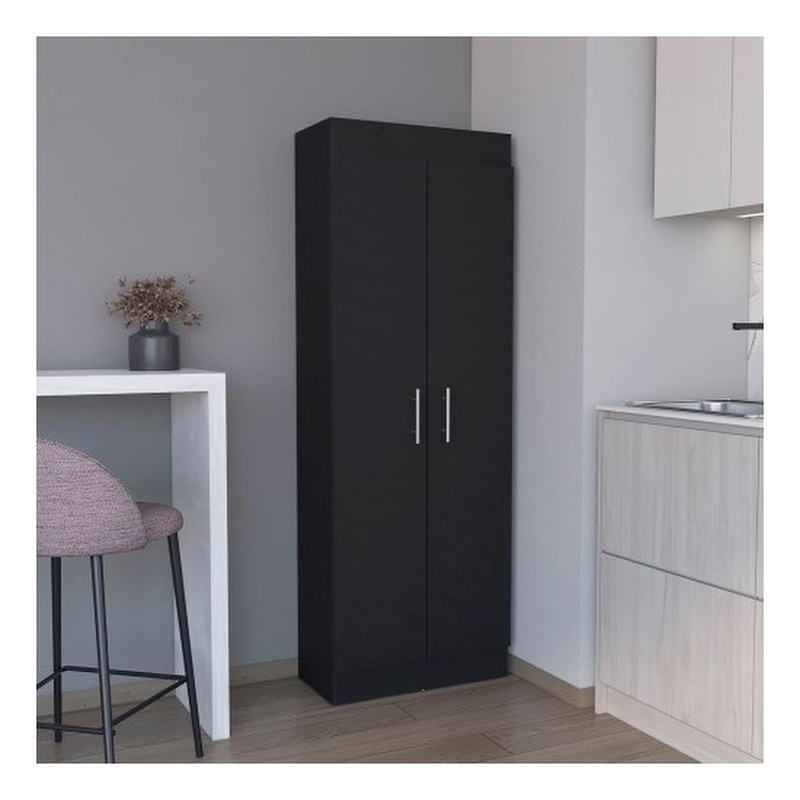 Clinton Pantry Cabinet Engineered Wood Black