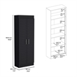 Clinton Pantry Cabinet Engineered Wood Black