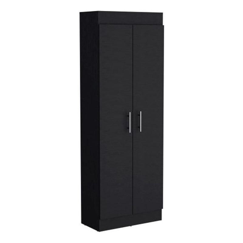 Clinton Pantry Cabinet Engineered Wood Black