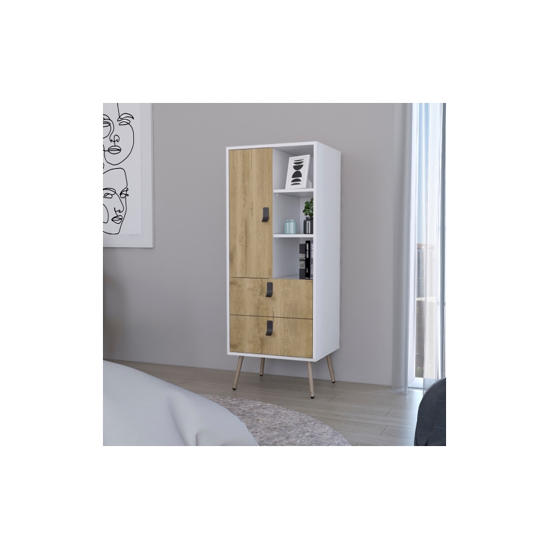 Magness Tall Dresser Engineered Wood White Macadamia