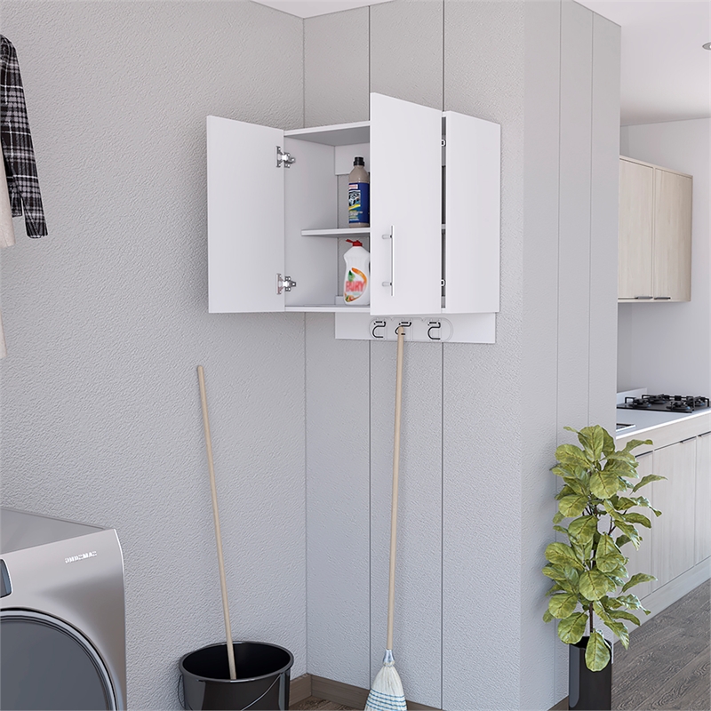 Alikuri Storage Cabinet Engineered Wood Wall White