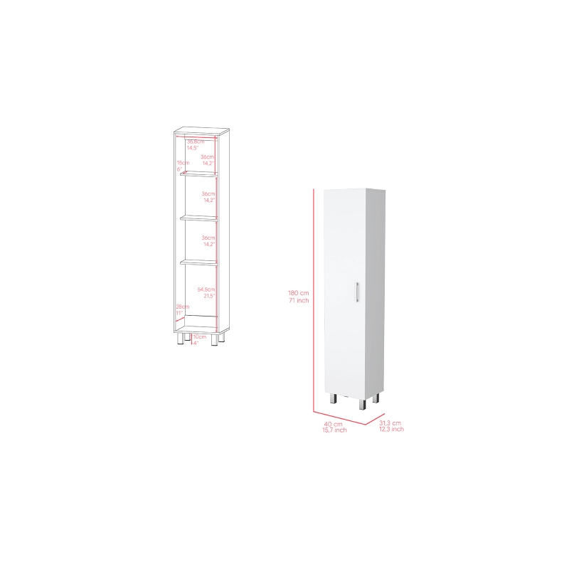 Molekeede Storage Cabinet Engineered Wood White