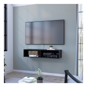 Shelley Entertainment Center Engineered Wood Black