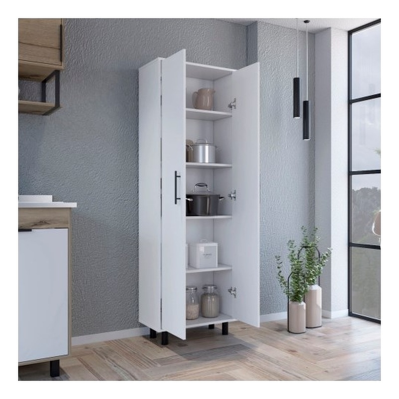 Manacor Multistorage Engineered Wood White