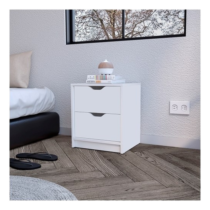 Gandu Nightstand Engineered Wood White