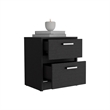 Chequered Nightstand Engineered Wood Black
