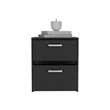 Chequered Nightstand Engineered Wood Black