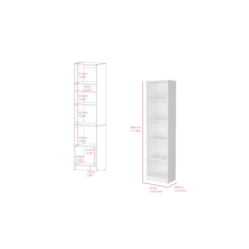 Benzoni Bookcase XS Engineered Wood White