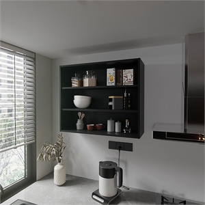 Meeker Floating Shelf Engineered Wood Black