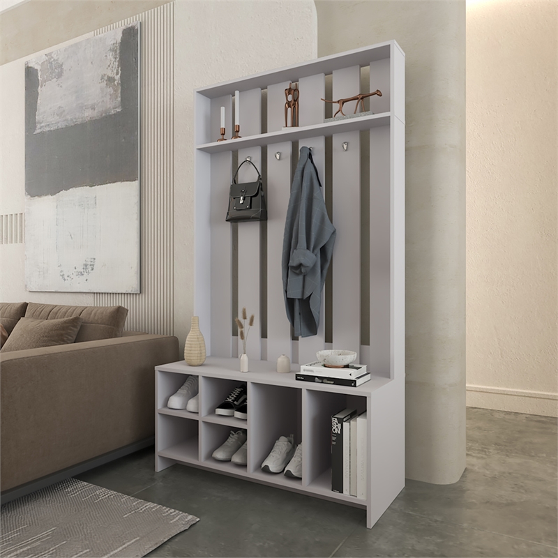 Murphy Hall Tree Engineered Wood Gray
