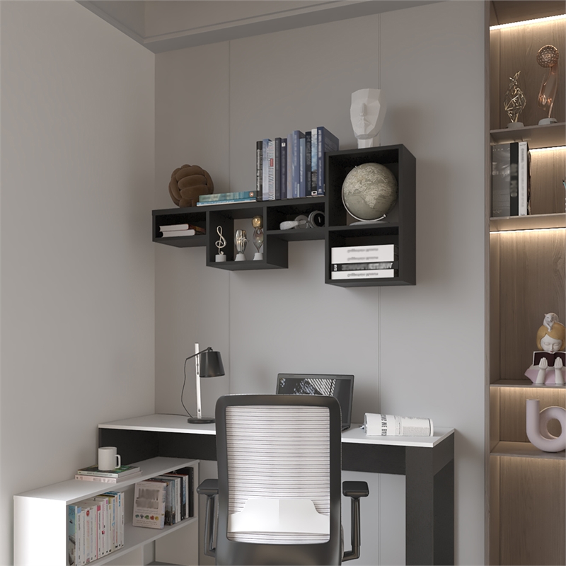 Kiowa Wall Shelf Engineered Wood Black