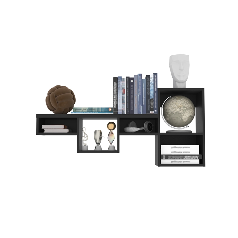 Kiowa Wall Shelf Engineered Wood Black