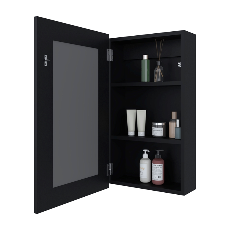 Sanford Medicine Cabinet Engineered Wood Black