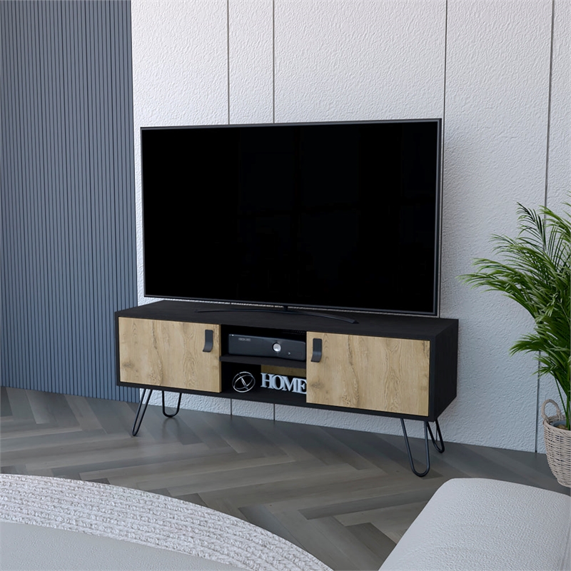 Tv Stand B Magness Living Room Black  Macadamia