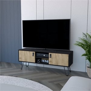 Tv Stand B Magness Living Room Black  Macadamia