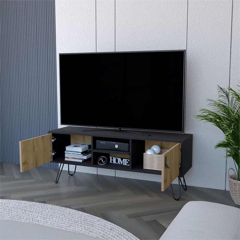 Tv Stand B Magness Living Room Black  Macadamia