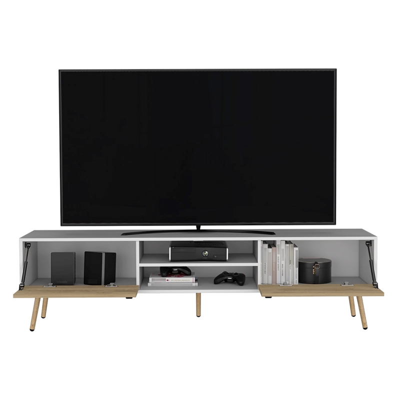 Tv Stand A Magness Living Room White  Macadamia