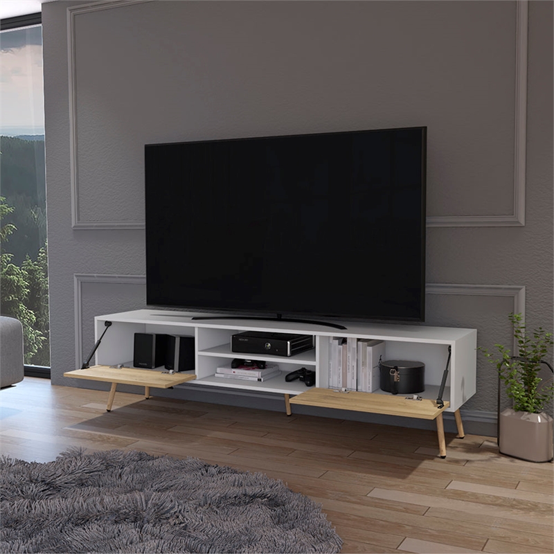 Tv Stand A Magness Living Room White  Macadamia