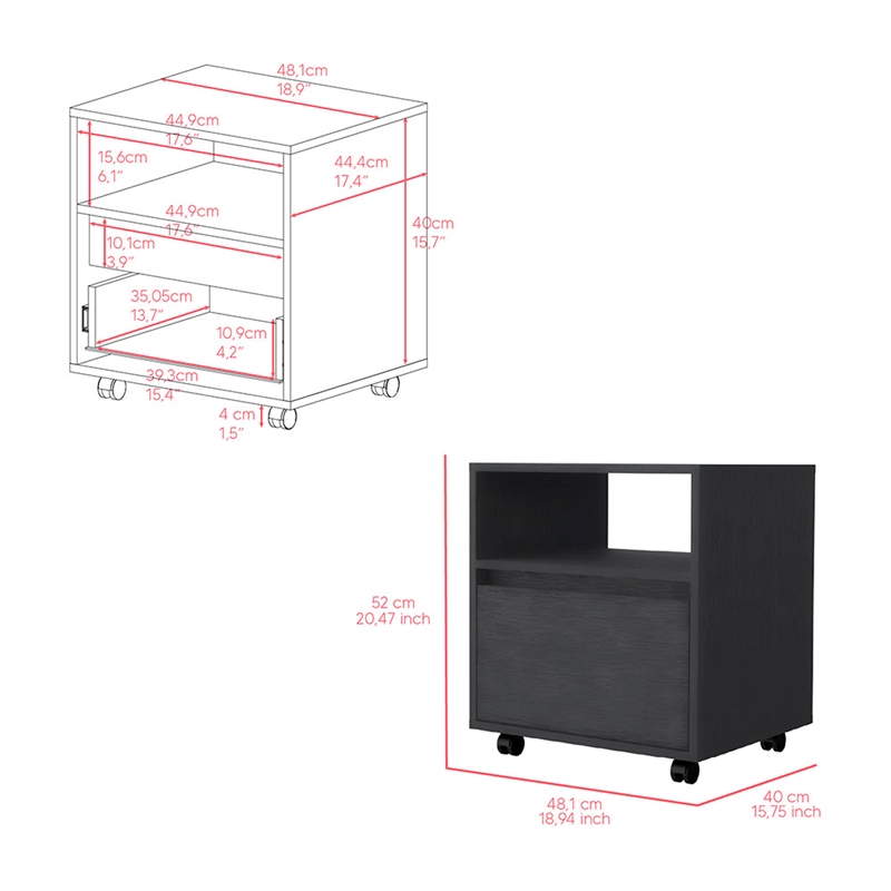 Nightstand Munyochi Bedroom Black