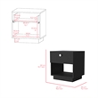 Nightstand Viliigili  Bedroom Black