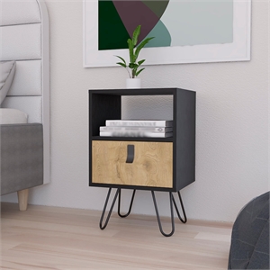 Nightstand B Magness Bedroom Black  Macadamia
