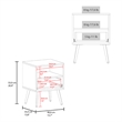 Kechi Nightstand Engineered Wood Bedside Table White Macadamia Finish