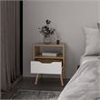 Kechi Nightstand Engineered Wood Bedside Table White Macadamia Finish