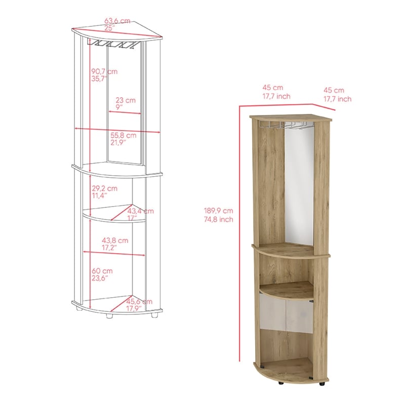Corner Bar Cabinet Rialto Living Room Macadamia