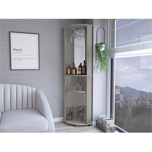 Corner Bar Cabinet Rialto Living Room Concrete Gray