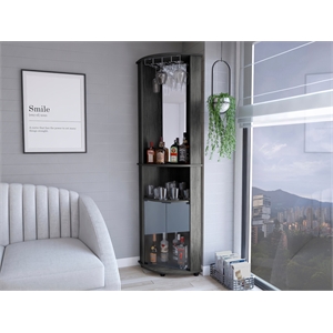 Corner Bar Cabinet Rialto Living Room Smoky Oak