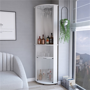 Corner Bar Cabinet Rialto Living Room White