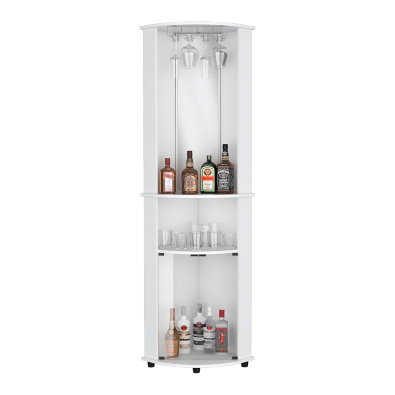 Corner Bar Cabinet Rialto Living Room White